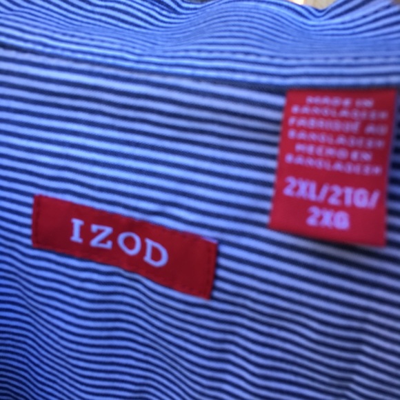 Izod NWT 2XL Button Down Long Sleeve Stripe Shirt - Picture 4 of 5